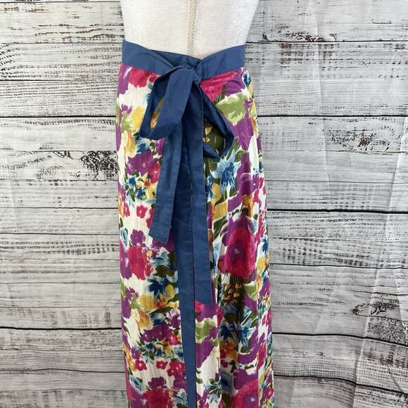 The Paragon Skirt size Small Purple Pink Floral Long A Line Wrap Boho Modest - Picture 8 of 11
